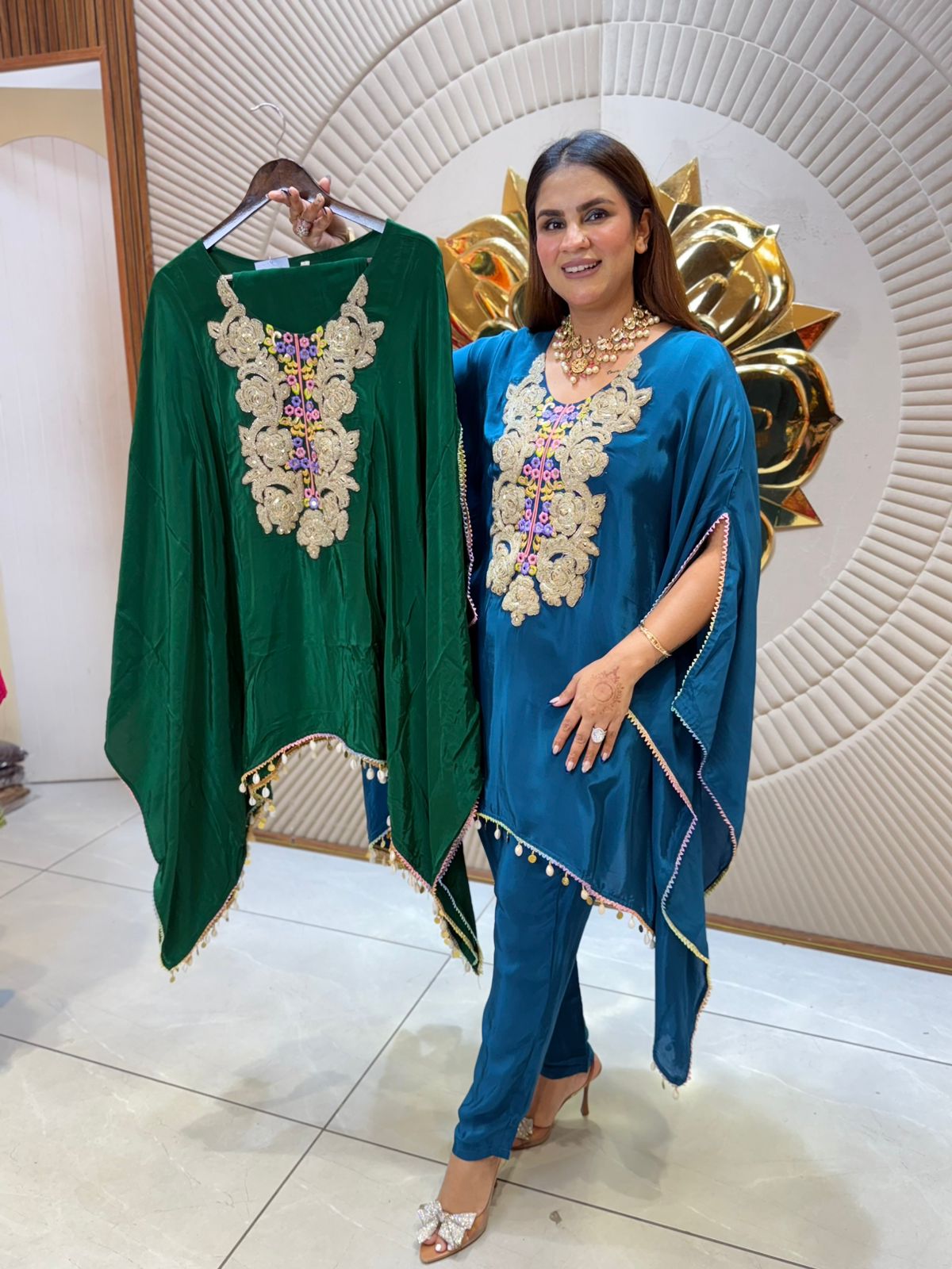 Stunning Kaftan Set With Patch Work PC2174