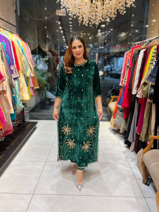 Stunning Velvet Long Kurta Set PC2178