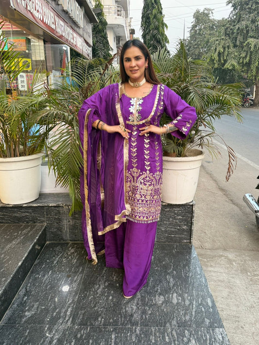 Beautiful Suit With Lace Work on Dupatta PC2180