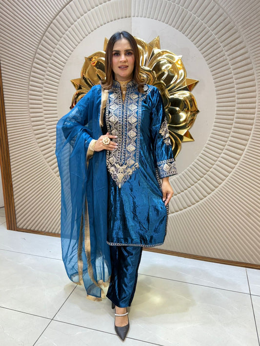 Beautiful Suit With Net Work PC2186