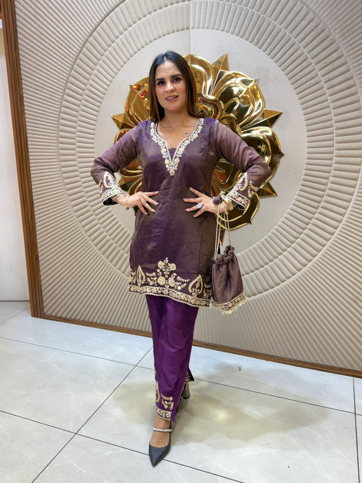 Beautiful Suit With Hand Bag PC2201