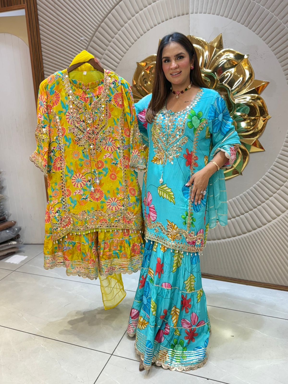 Beautiful Flower Print Suit PC2213
