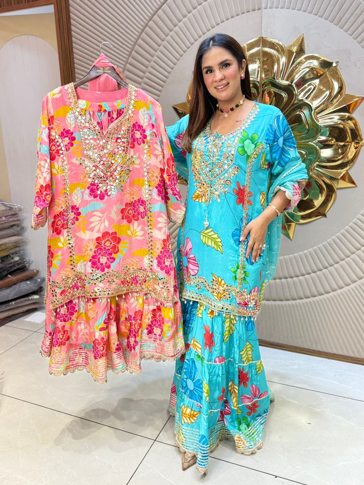 Beautiful Flower Print Suit PC2213