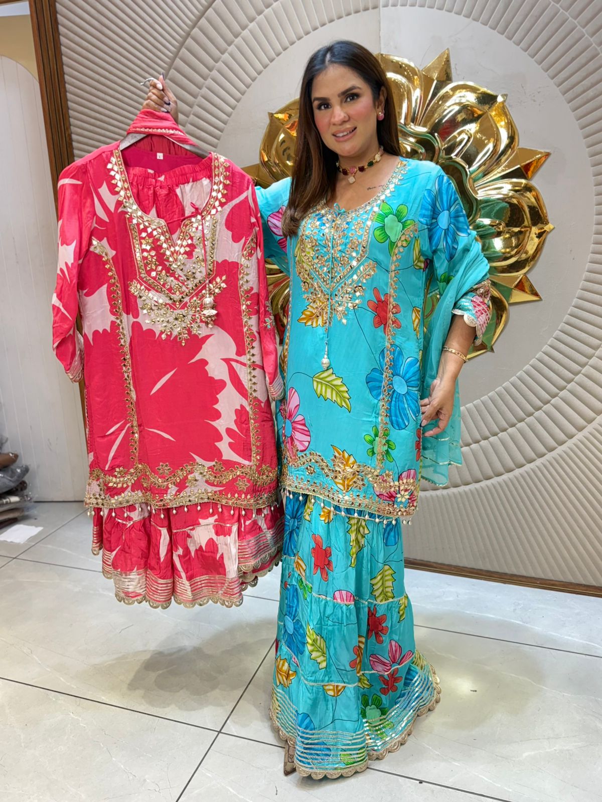 Beautiful Flower Print Suit PC2213