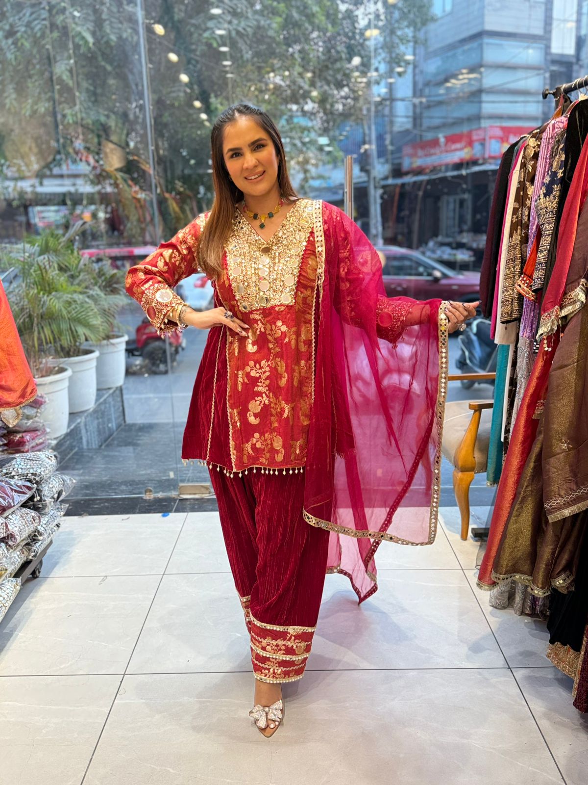 Stunning Party Wear Velvet Suit PC2214