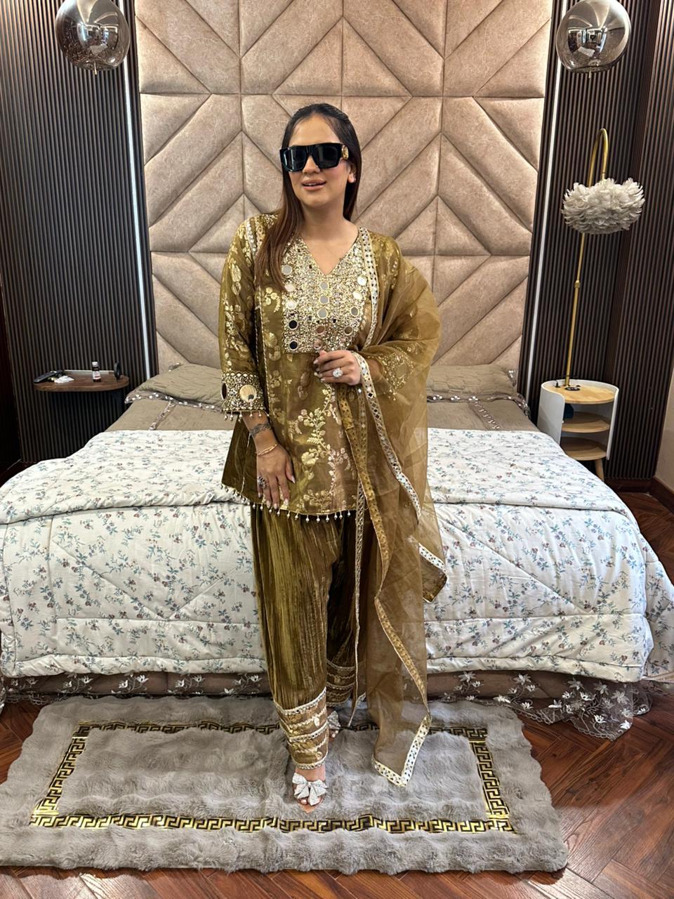 Stunning Party Wear Velvet Suit PC2214