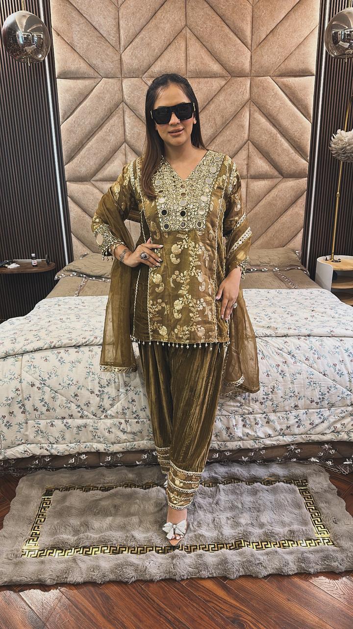 Stunning Party Wear Velvet Suit PC2214