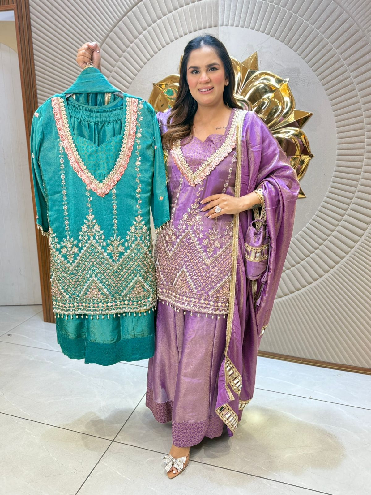 Stunning Heavy Work Party Wear Suit PC2234