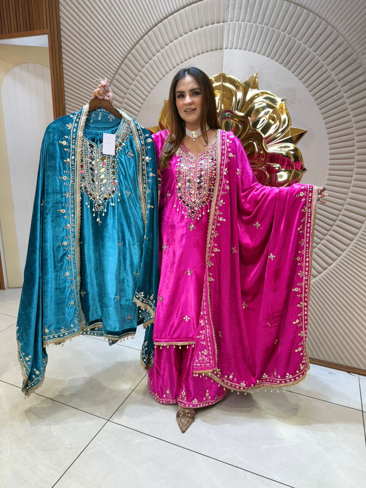 Beautiful Suit With Lace Work on Dupatta PC2249