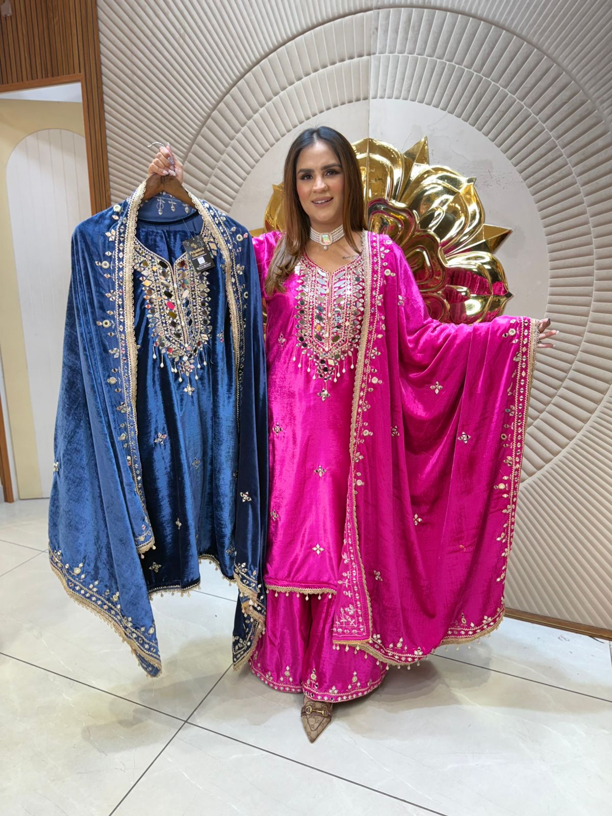 Beautiful Suit With Lace Work on Dupatta PC2249