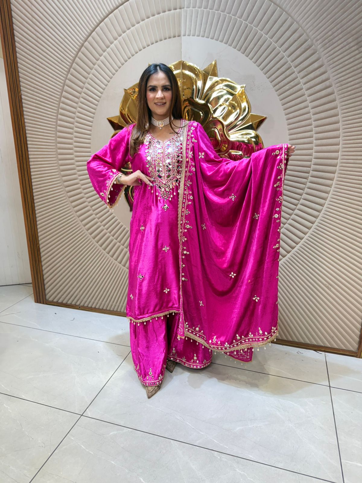 Beautiful Suit With Lace Work on Dupatta PC2249