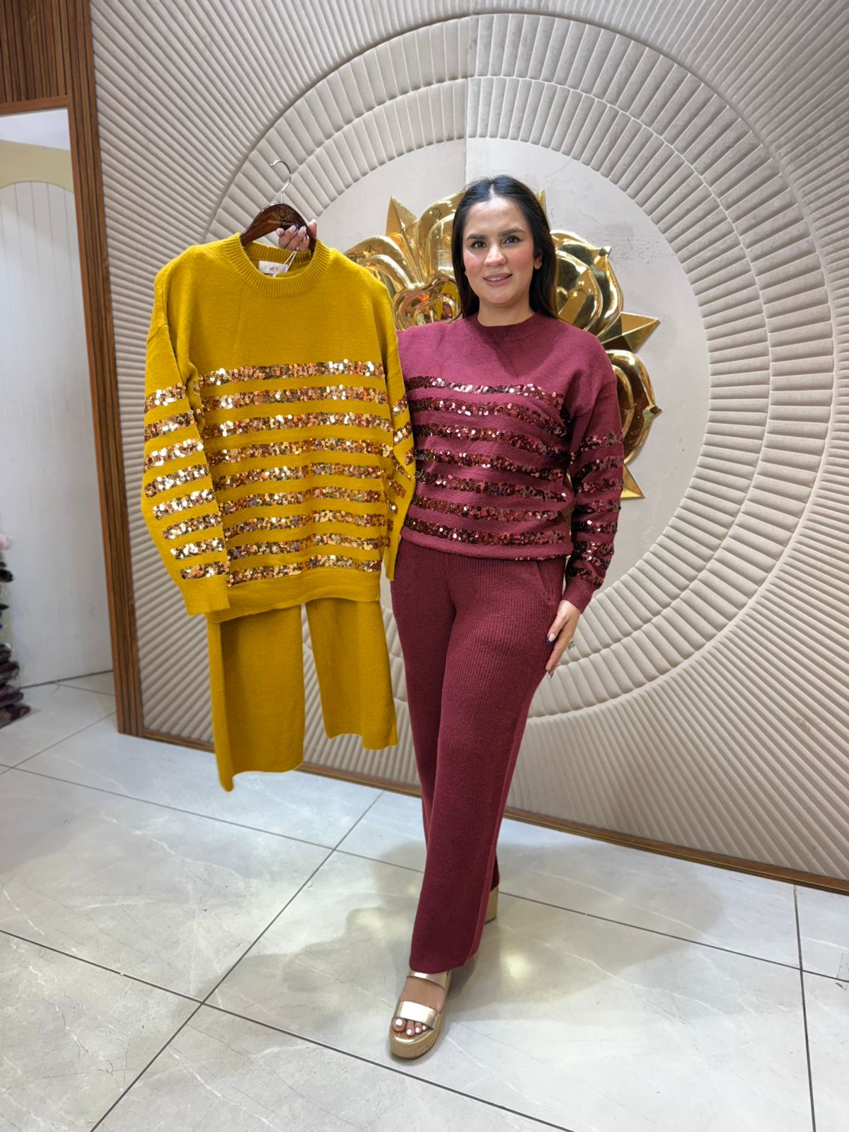 Elegant Coord Set With Mirror Work PC2262