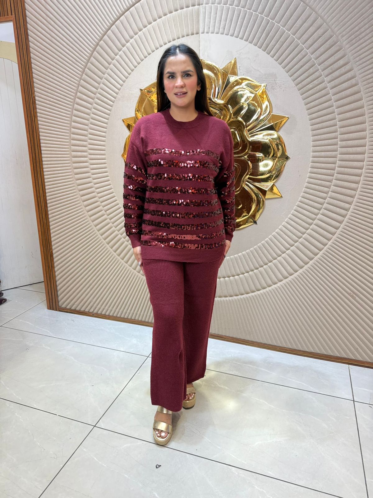 Elegant Coord Set With Mirror Work PC2262