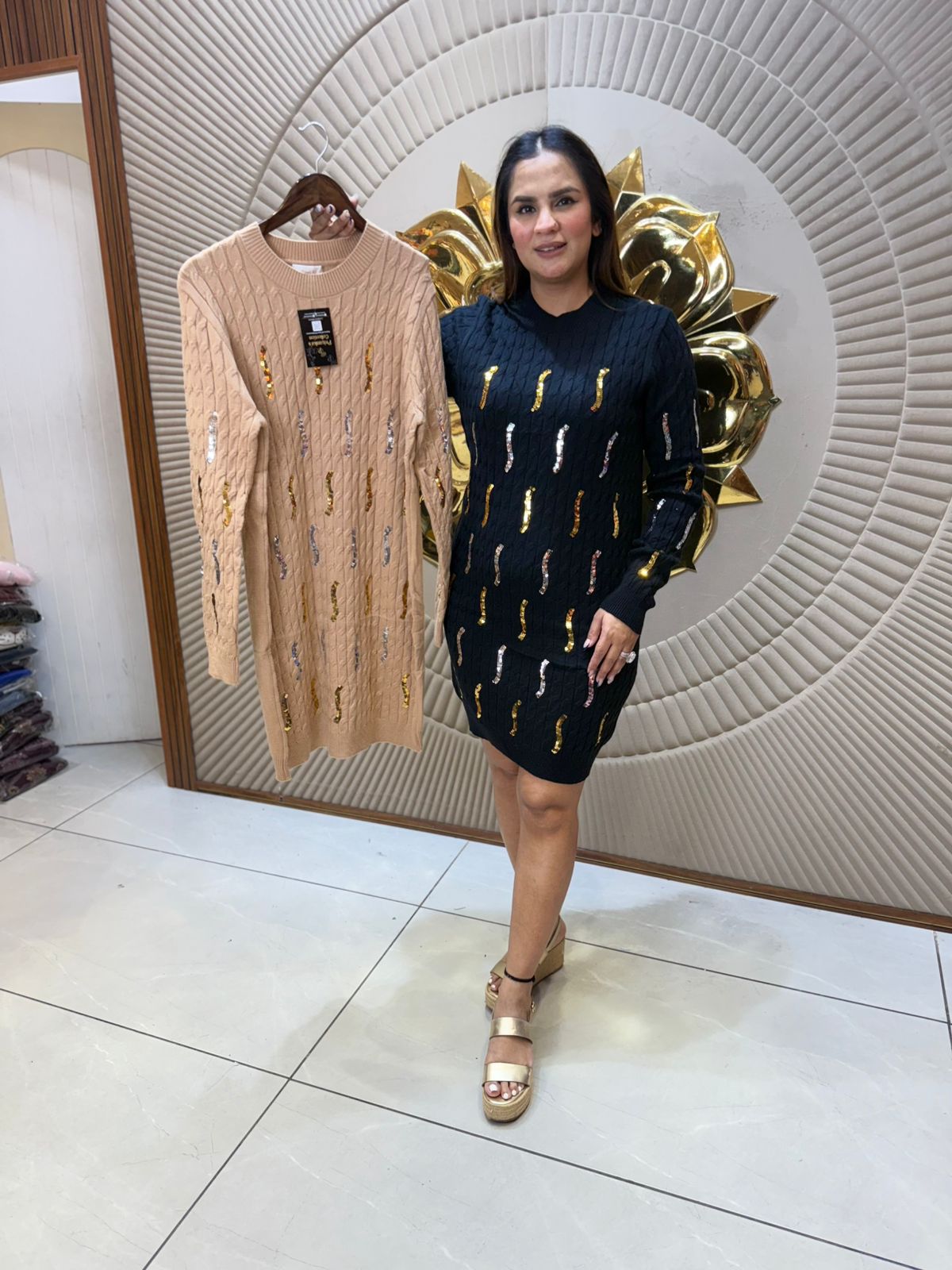 Beautiful Partywear Woolen Dress PC2266