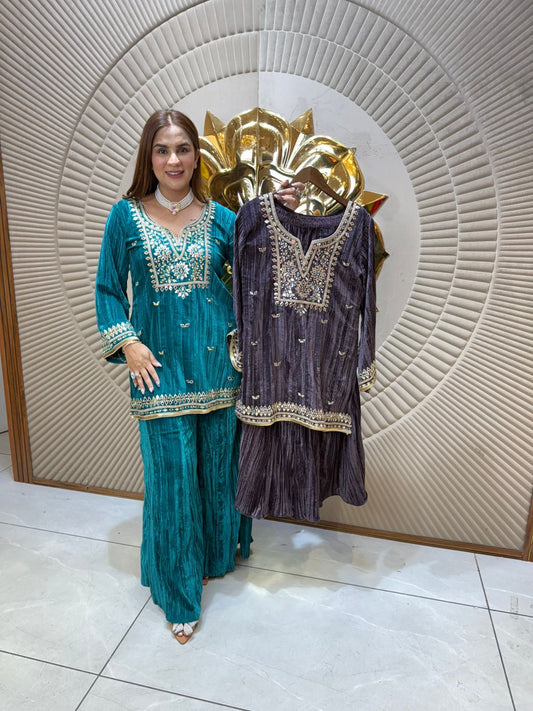 Elegant Suit With Lace Work PC2279