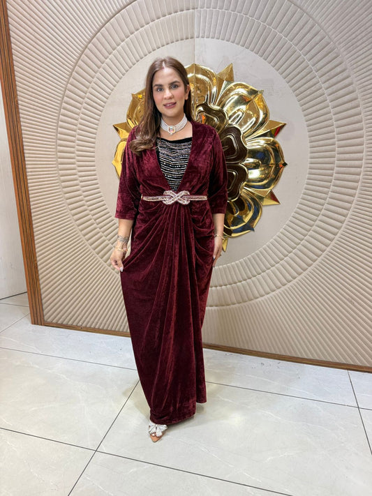 Elegant Winter Wear Partywear Dress PC2282