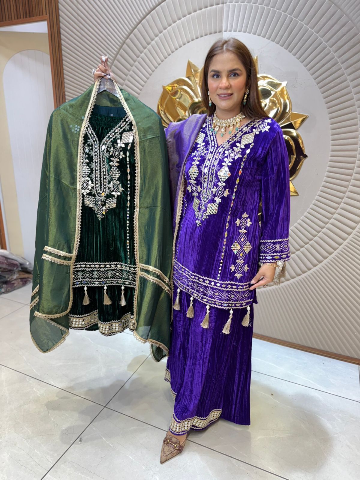 Elegant Suit With Lace Work PC2286