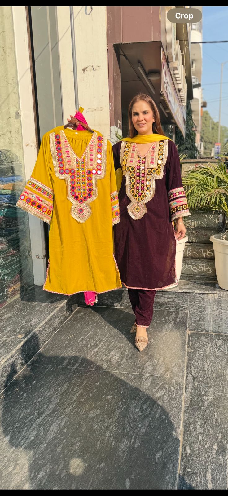 Stunning Mirror Work Velvet Suit PC2294