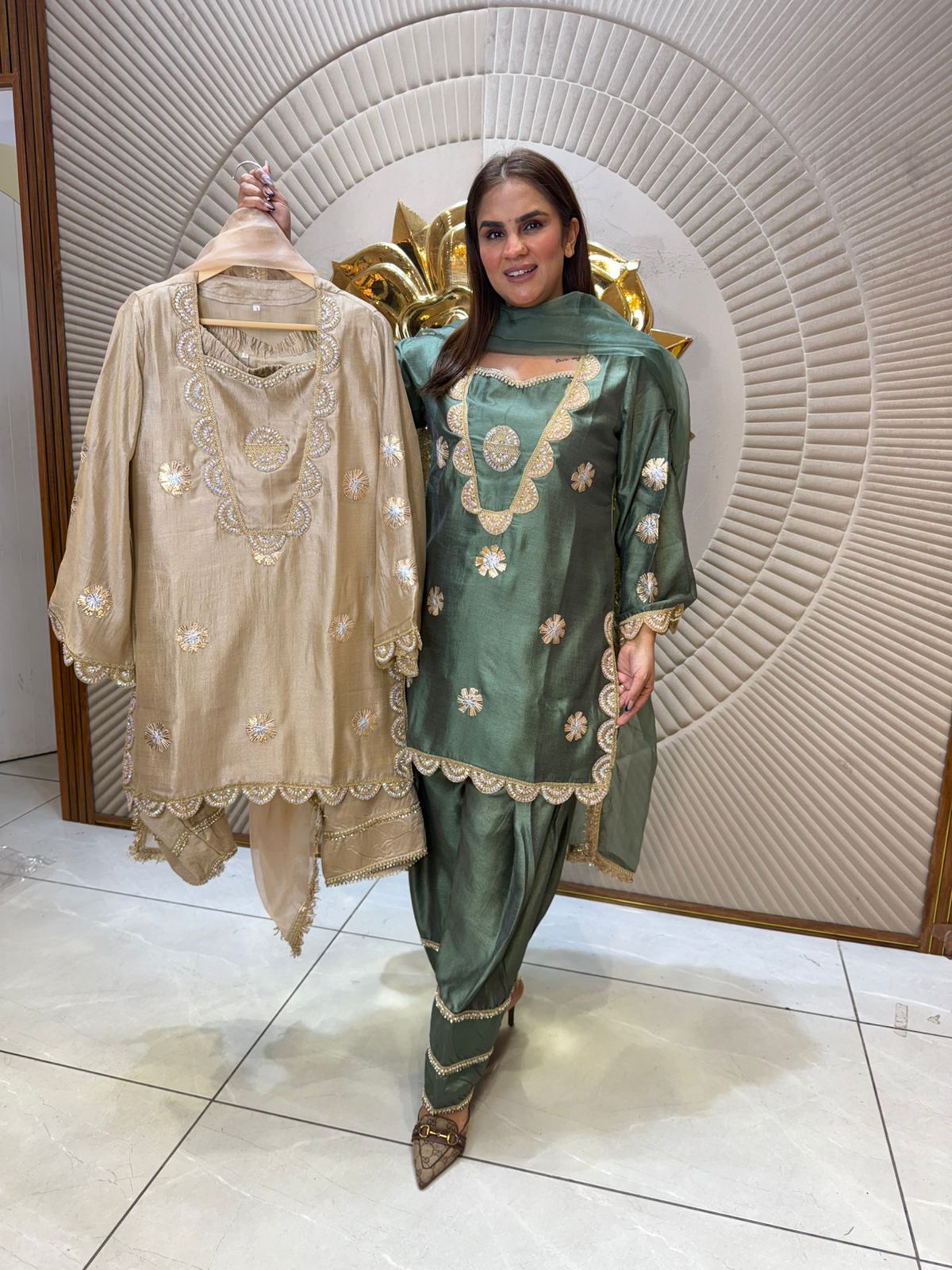 Stunning Designer Silk Suit PC2295