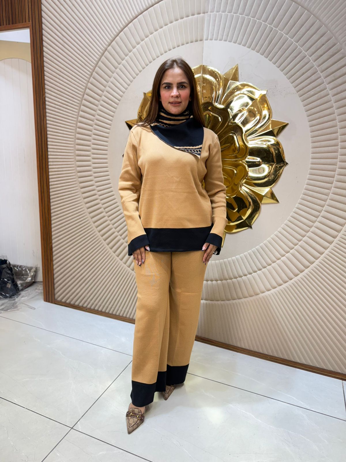 Beautiful Co-Ord Set With Scarf PC2311