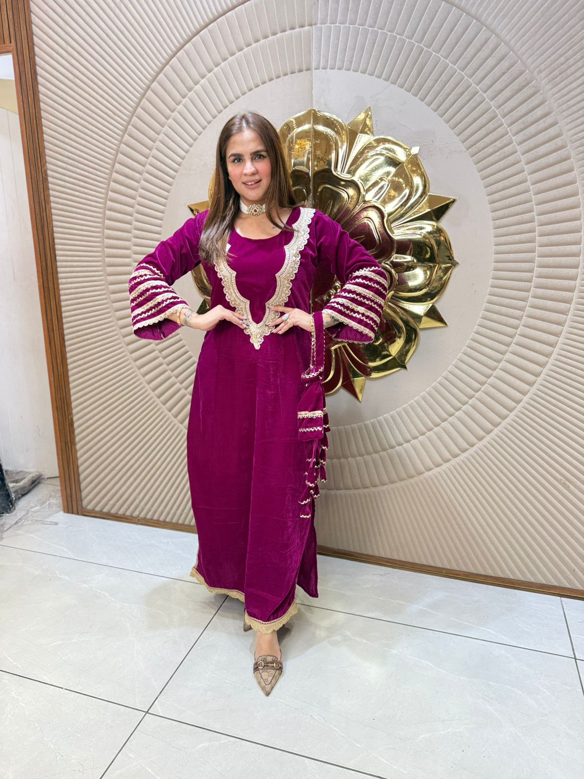 Stunning Dress with Potli PC2312