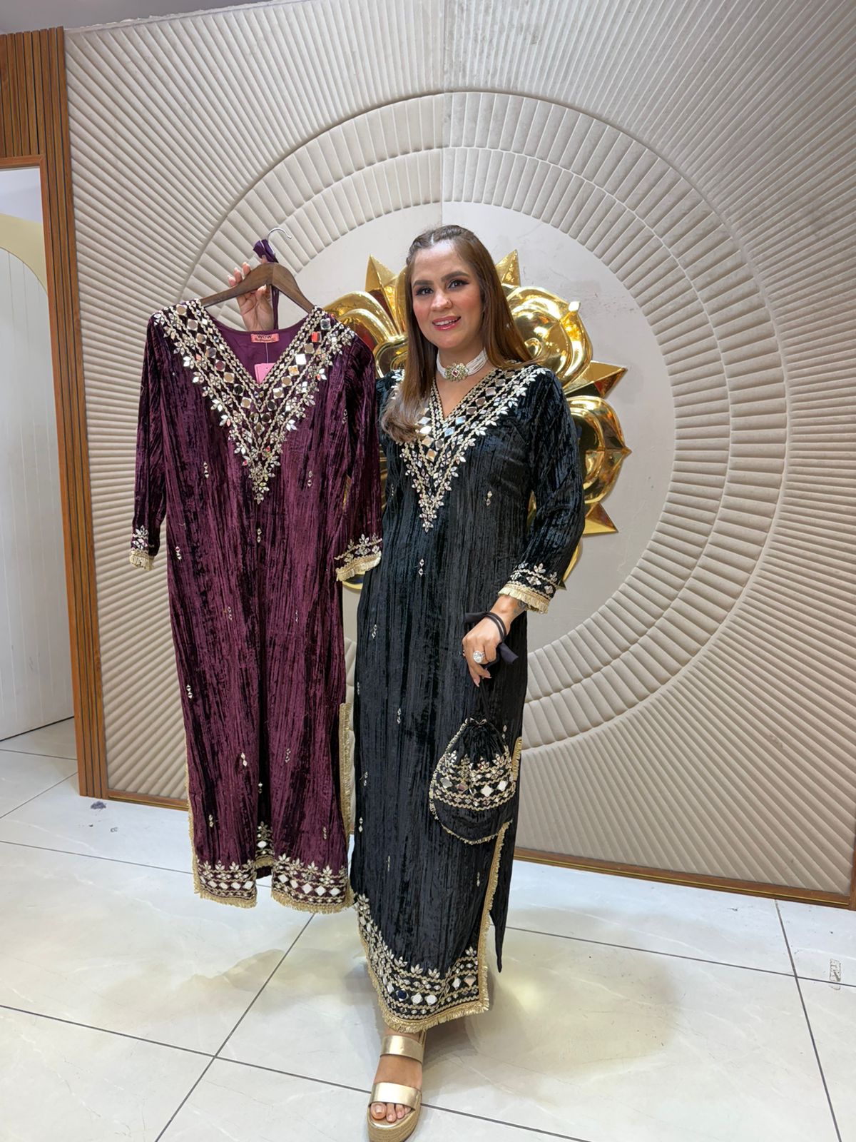 Velvet one Piece Dress PC2324