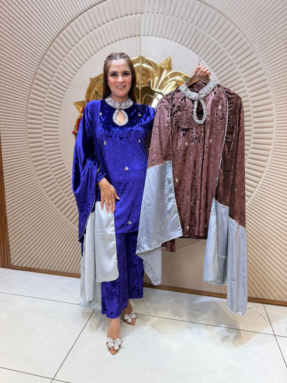 Beautiful Velvet Work Suit PC2329