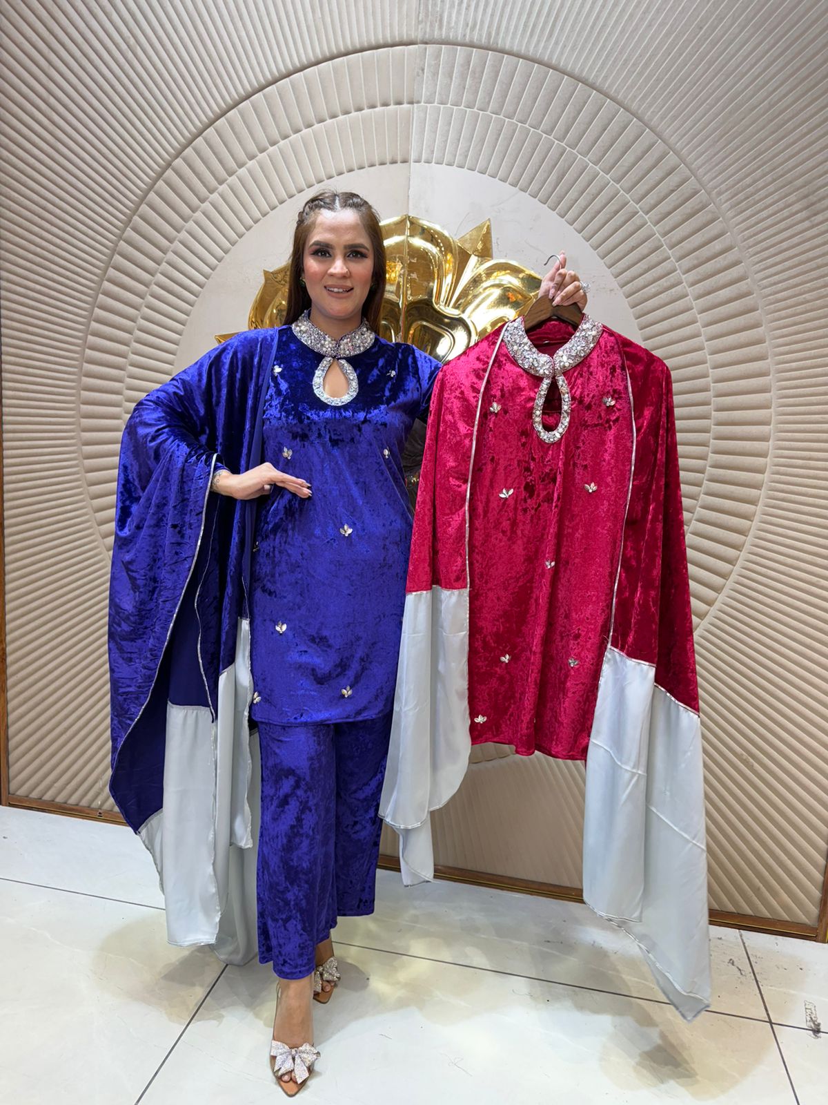 Beautiful Velvet Work Suit PC2329