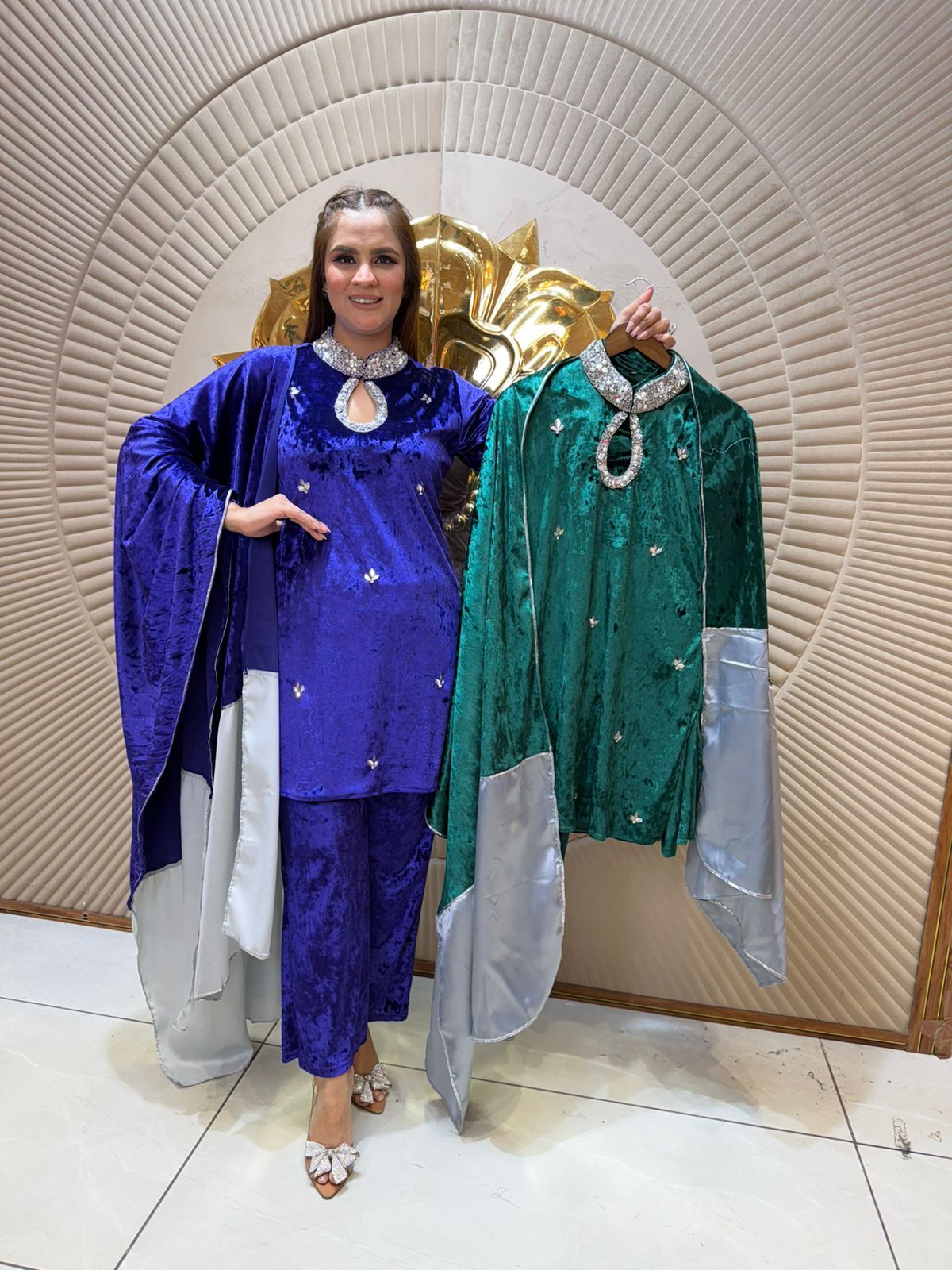 Beautiful Velvet Work Suit PC2329