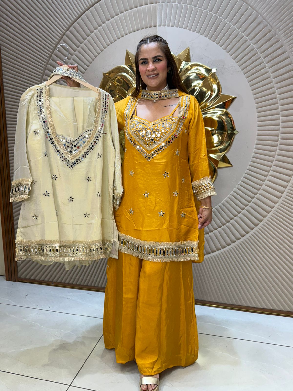 Beautiful Suit With Mirror Work PC2340