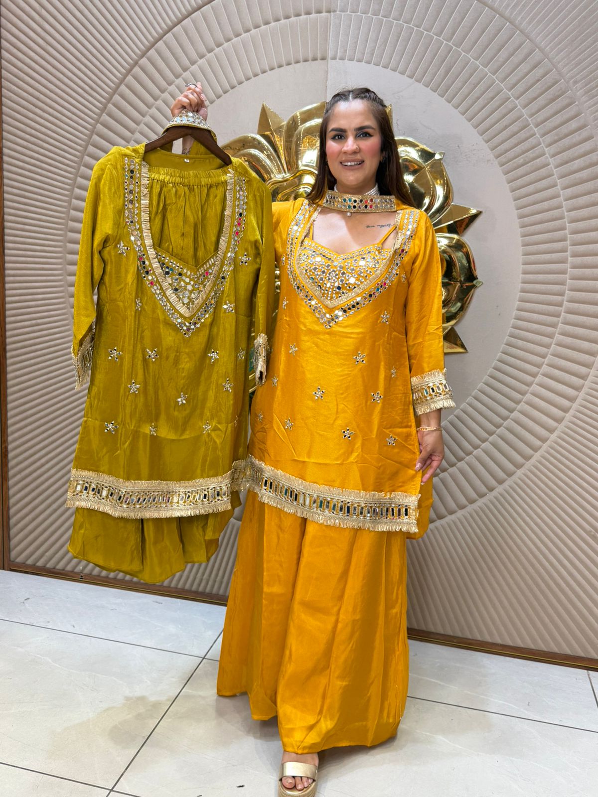 Beautiful Suit With Mirror Work PC2340