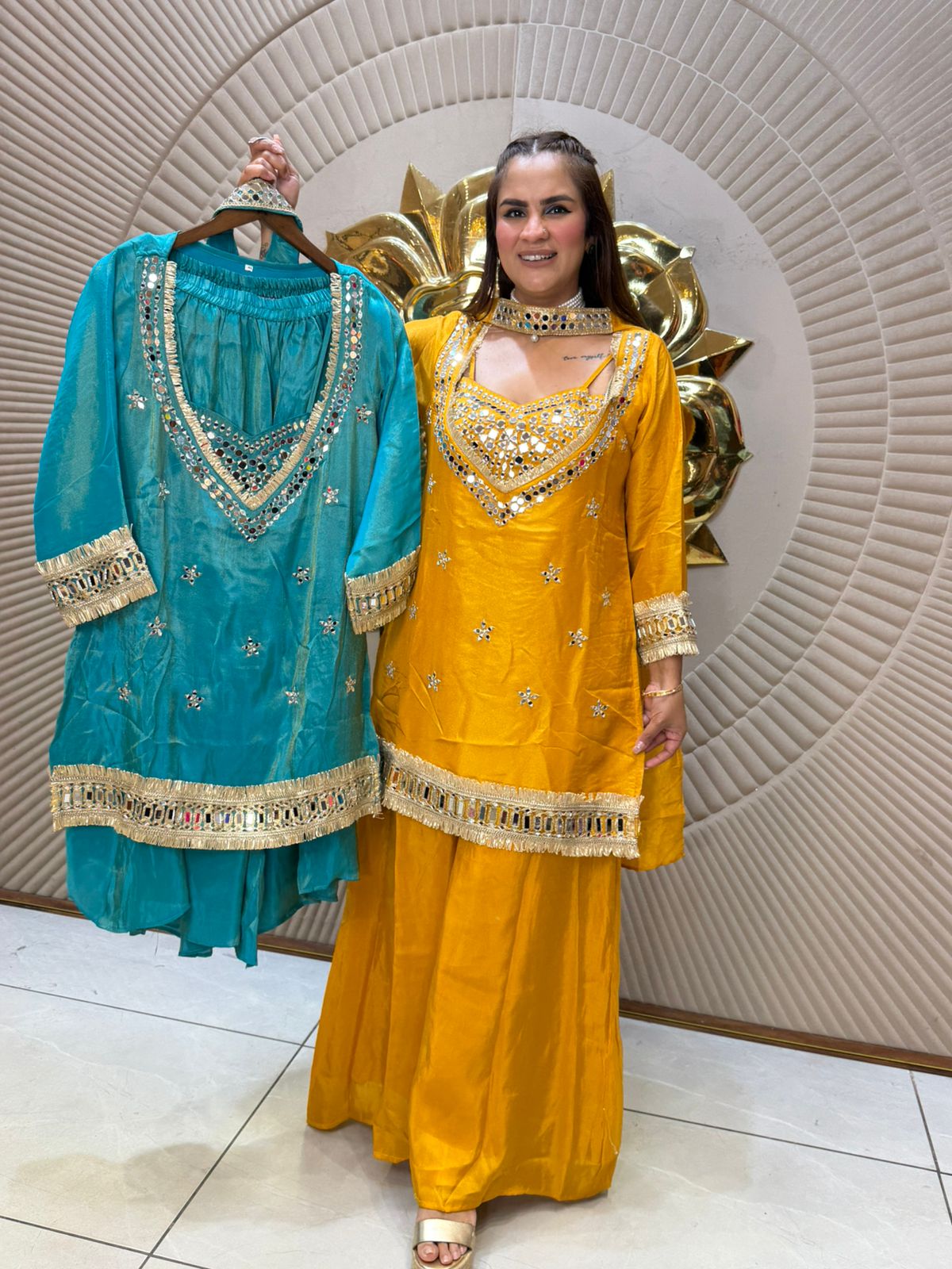 Beautiful Suit With Mirror Work PC2340