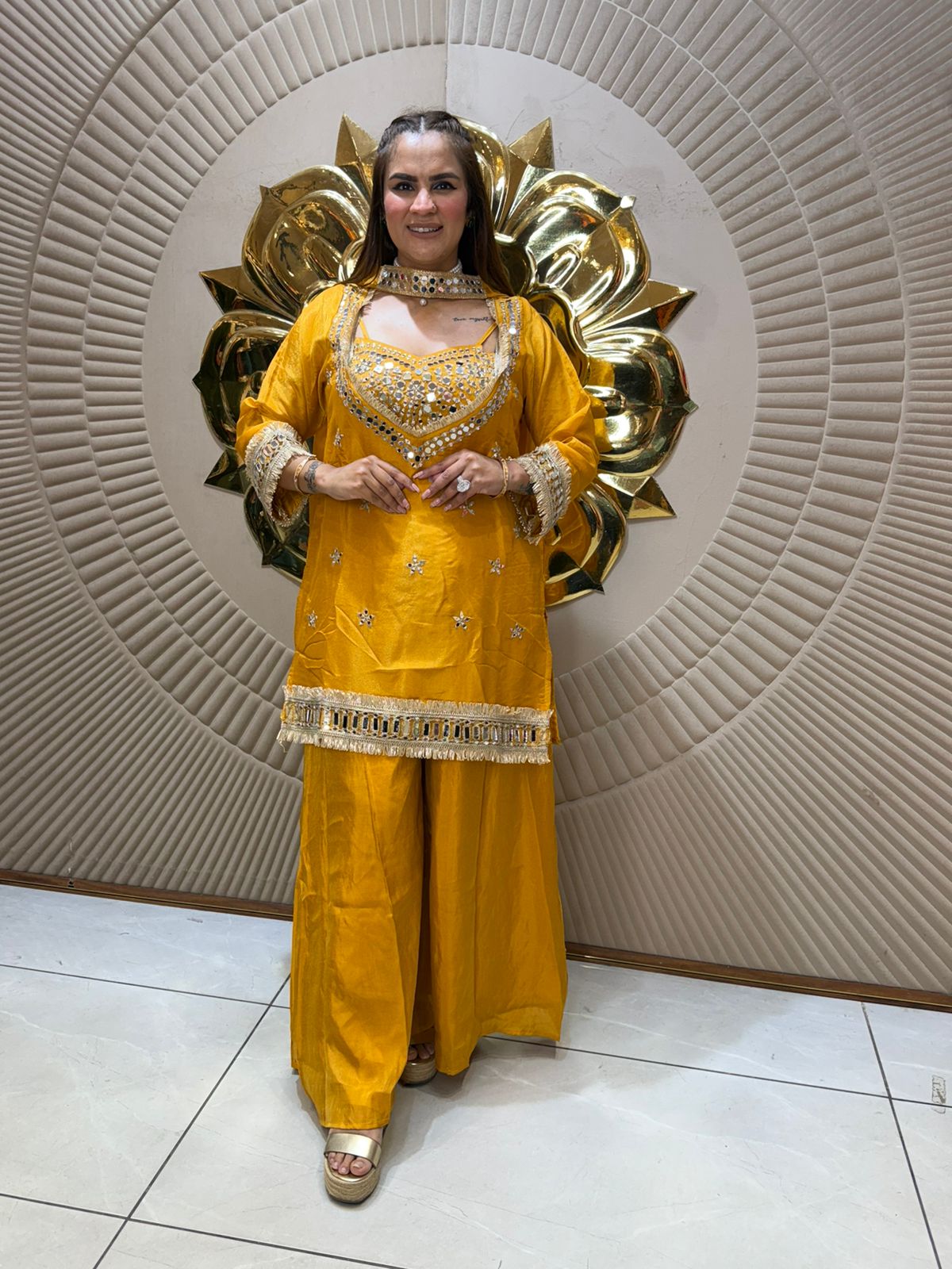 Beautiful Suit With Mirror Work PC2340