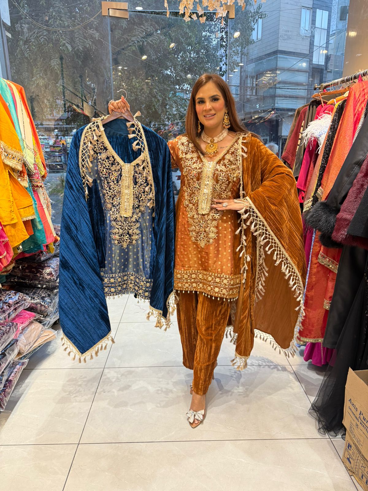 Elegant Suit With Lace Work PC2353