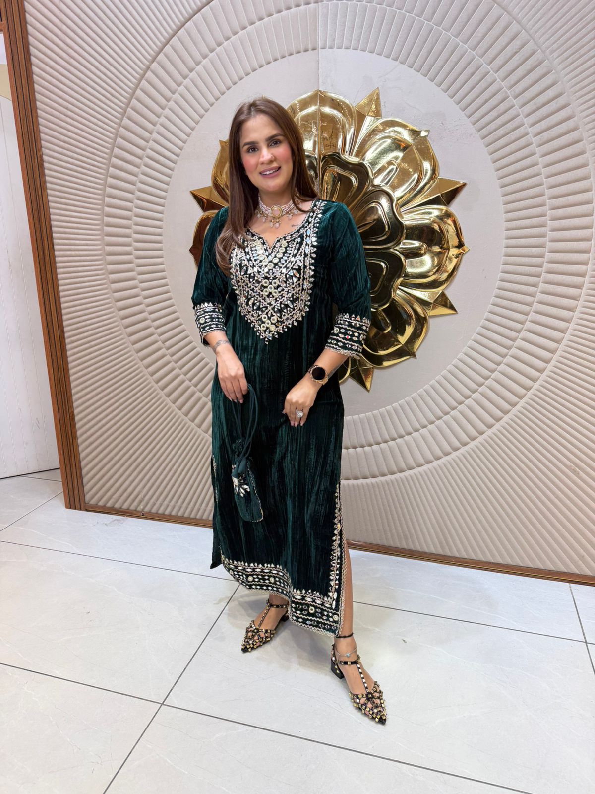 Elegant Party Wear Velvet Dress PC2365