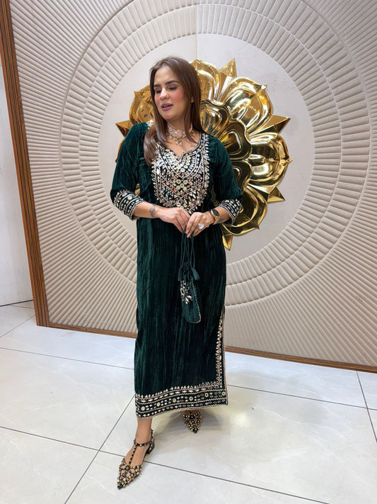 Elegant Party Wear Velvet Dress PC2365