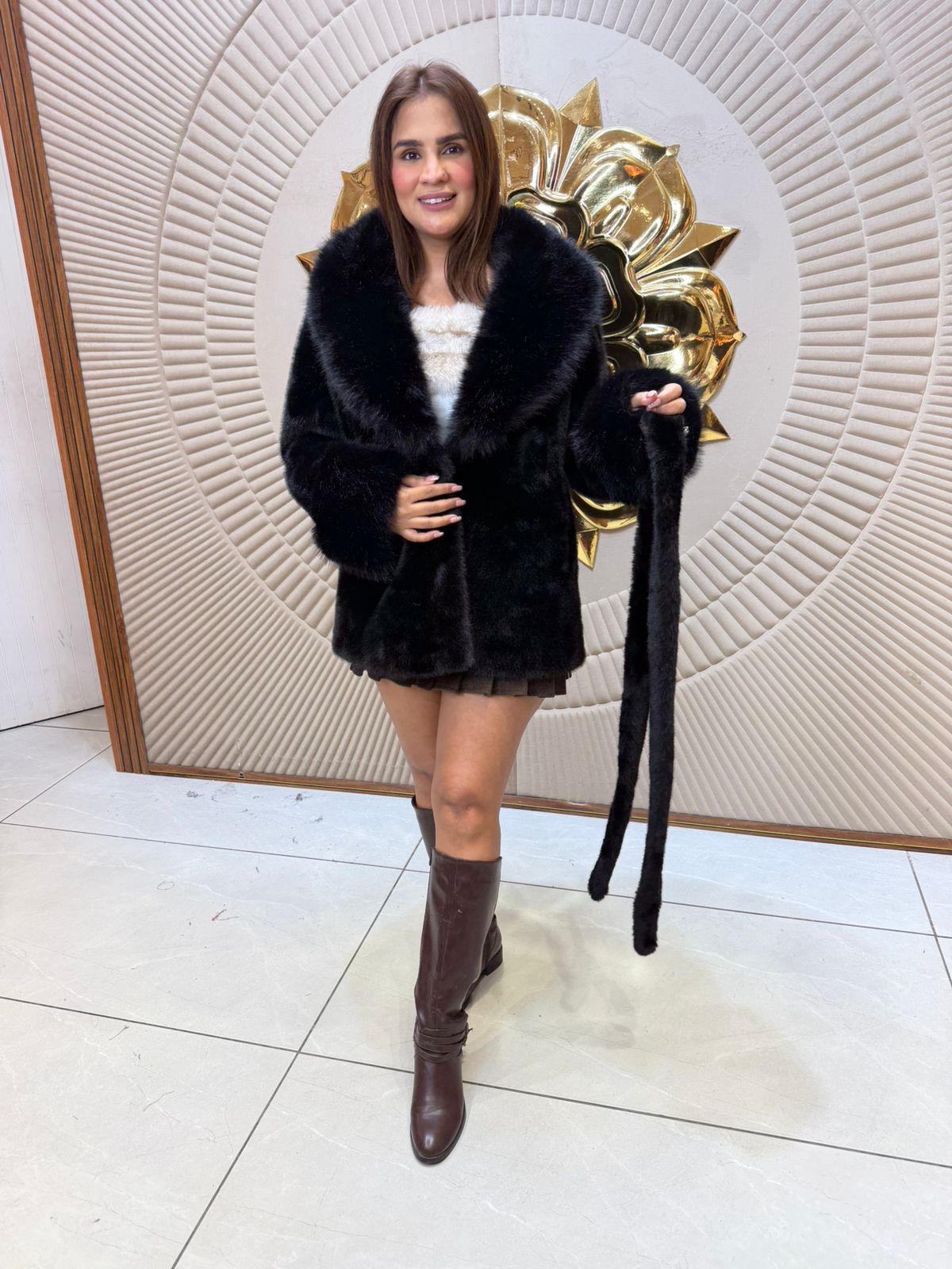 Elegant Coat With Fur PC2378