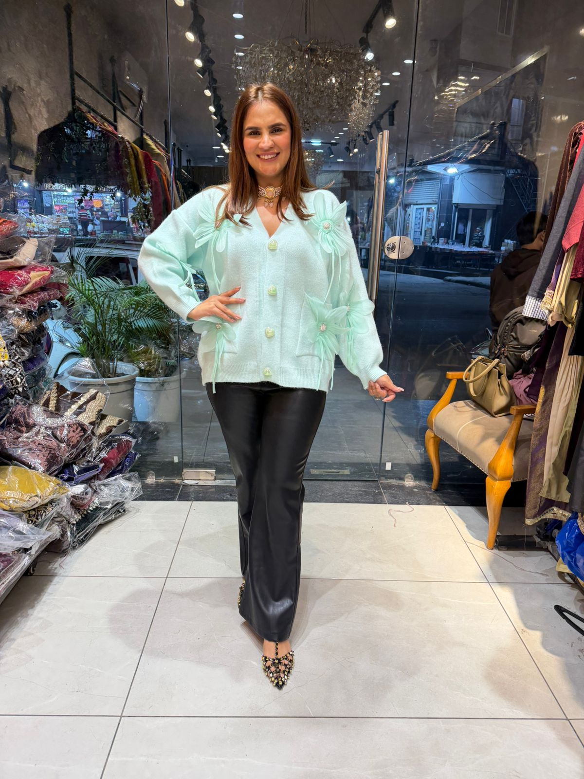 Beautiful Woolen Top WITH Pockets PC2379