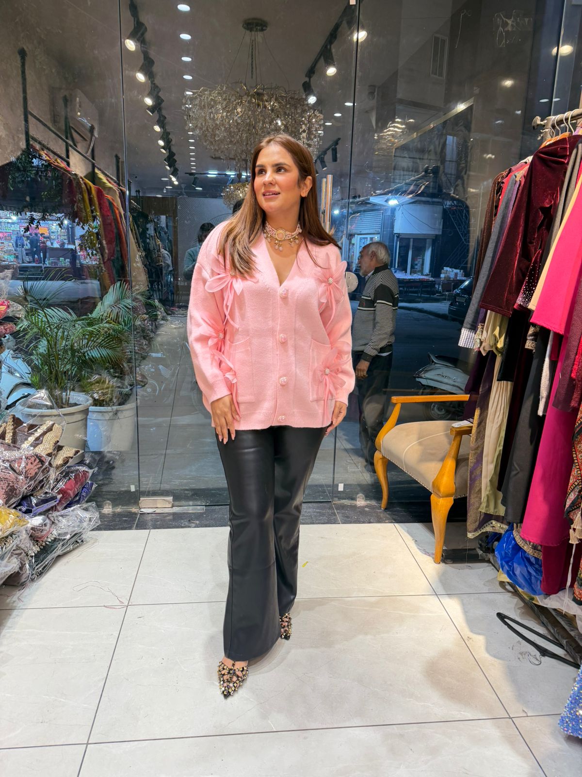 Beautiful Woolen Top WITH Pockets PC2379