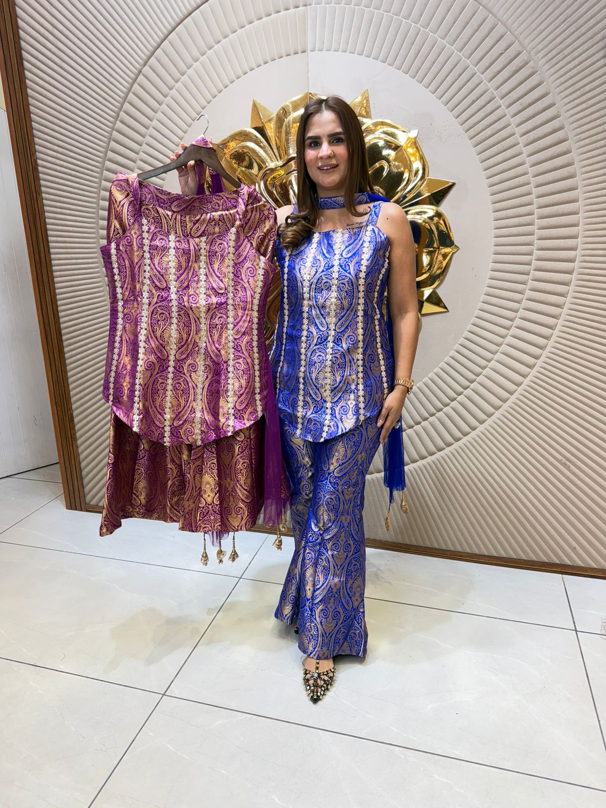 Elegant Suit With Lace Wort on Dupatta PC2387