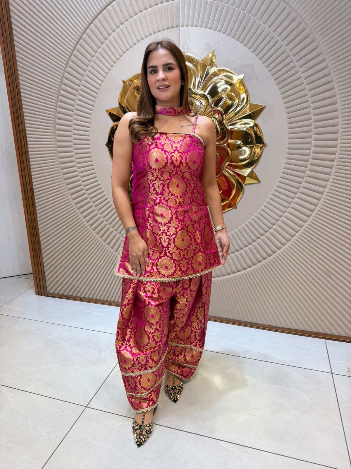 Elegant Suit With Net Dupatta PC2388