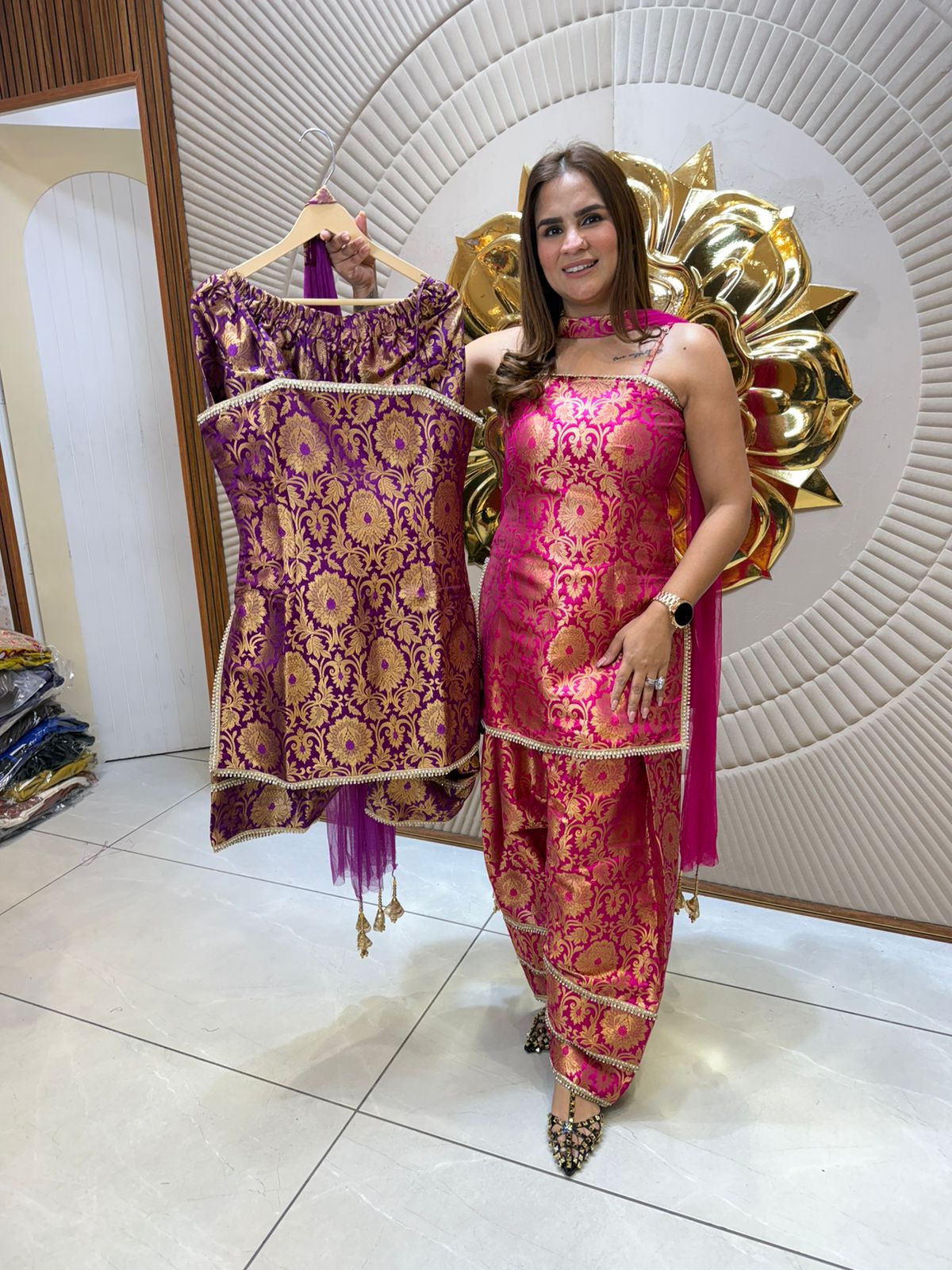 Elegant Suit With Net Dupatta PC2388