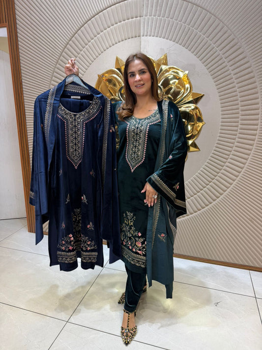 Elegant Woolen Pakistani Design Suit PC2391