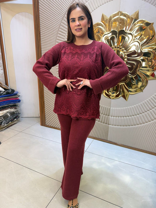Elegant Coord Set With Round Neck PC2403