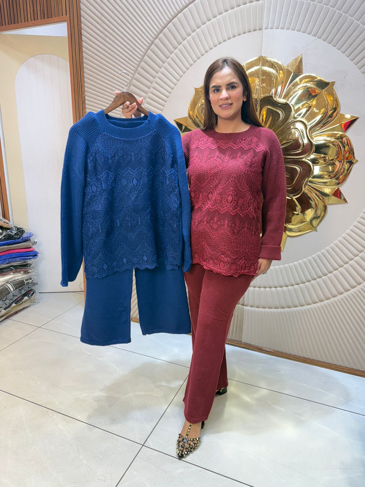 Elegant Coord Set With Round Neck PC2403