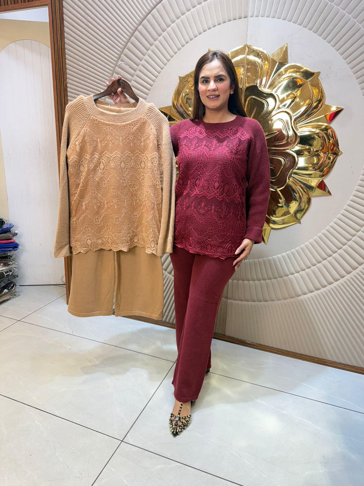 Elegant Coord Set With Round Neck PC2403