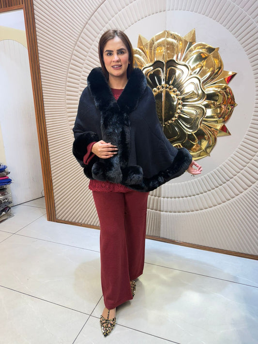 Elegant Winter Cape With Back Design PC2404
