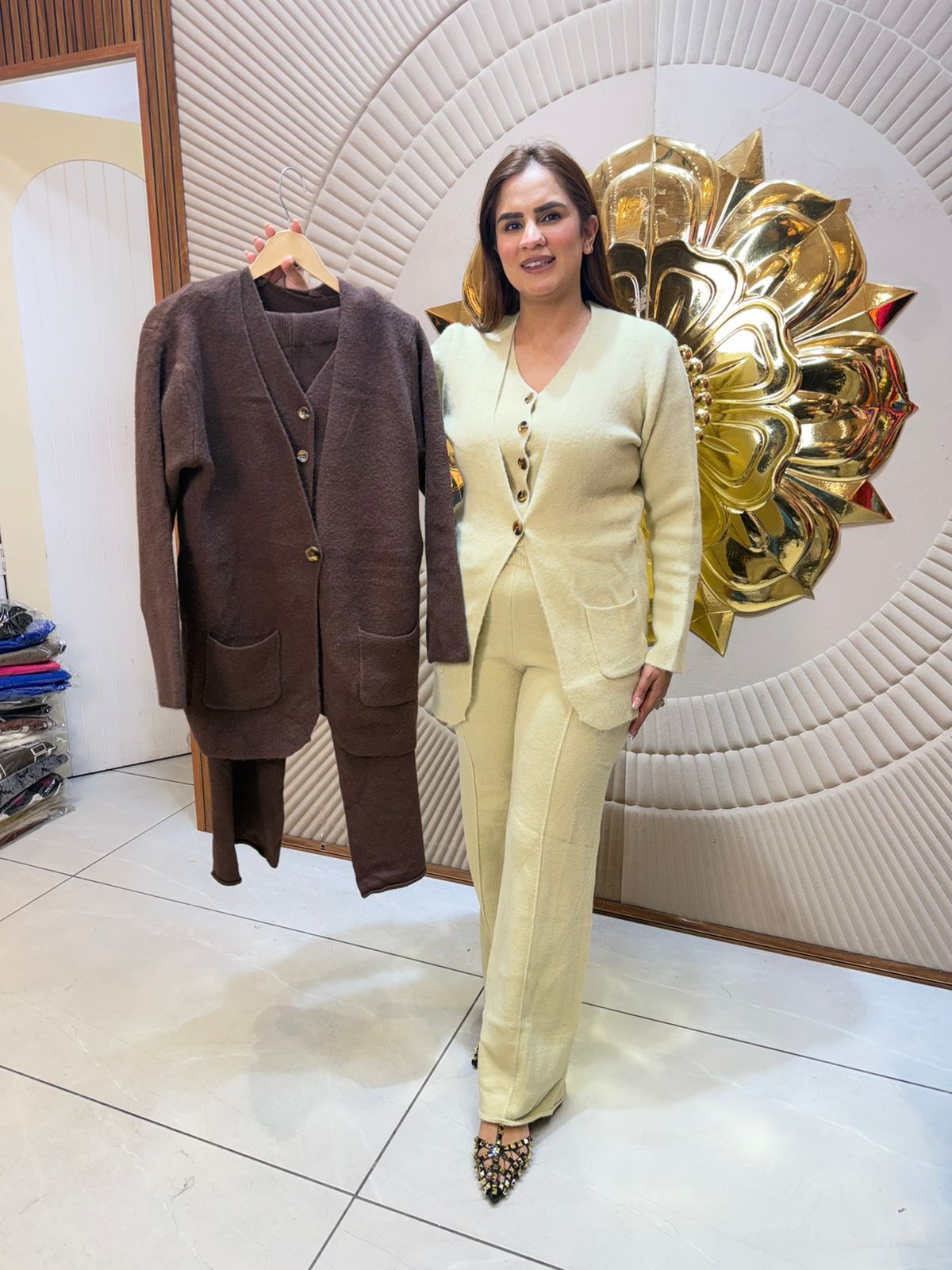 Elegant Woolen Party Wear Dress PC2406