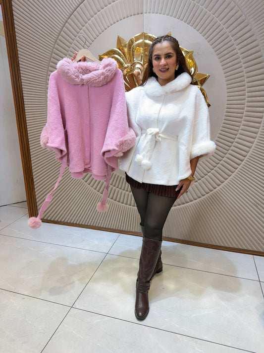 Elegant Woolen Furry Jacket PC2413