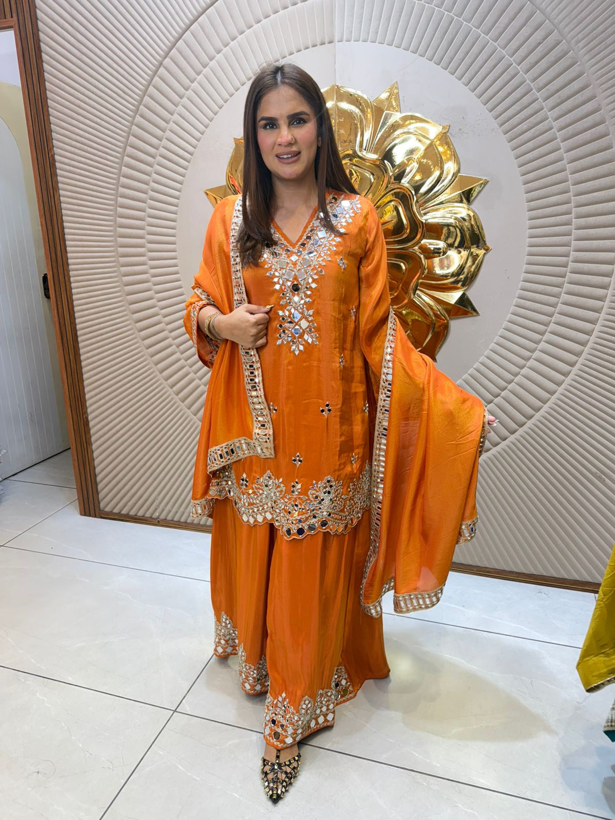 Elegant Suit With Mirror Work PC2423